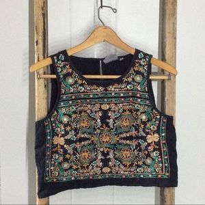 Anthro Vanessa Virginia Embroidered Festival Crop